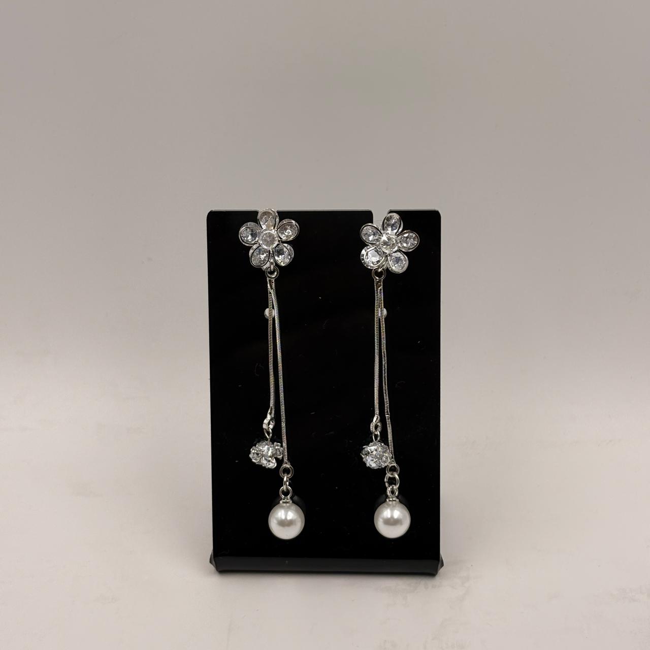 Blossom Earring Trio Set – Floral Crystal Drop Earrings (3 Pairs)
